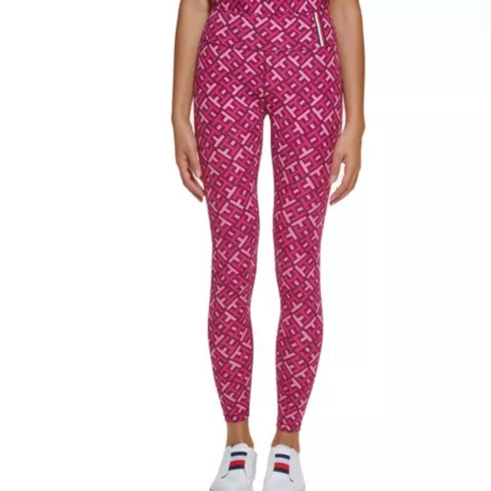 Tommy Hilfiger Sport pink Logo high rise full length leggings